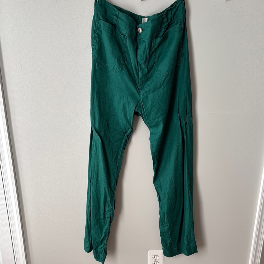 Women’s Green Maeve Linen blend pants - 33 tall - Anthropology- Colette